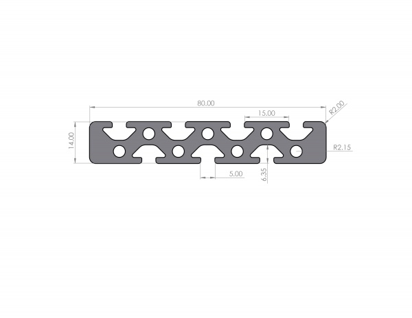 Aluminiumprofil 14x80 Nut 5 I-Typ